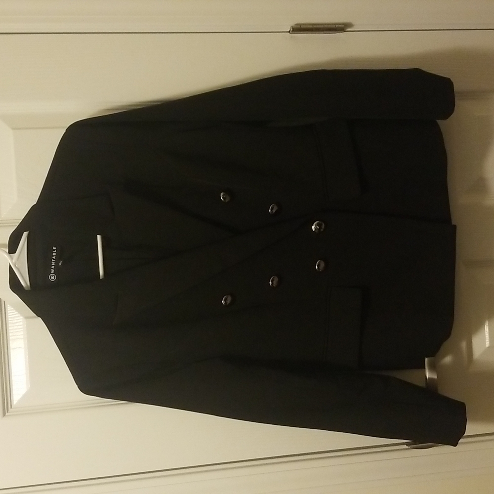 Wantable double breasted black jacket